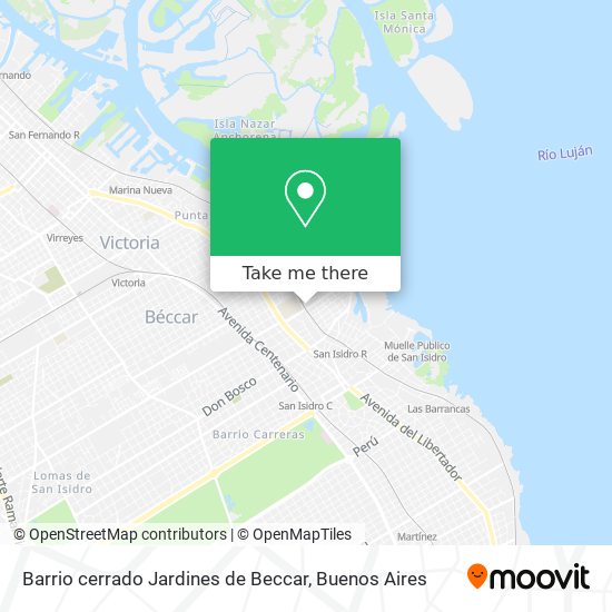 Barrio cerrado Jardines de Beccar map