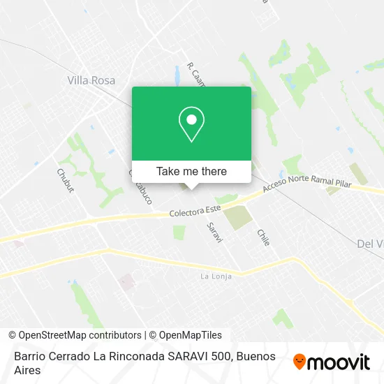 Mapa de Barrio Cerrado La Rinconada SARAVI 500