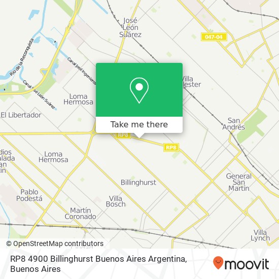 Mapa de RP8 4900  Billinghurst  Buenos Aires  Argentina