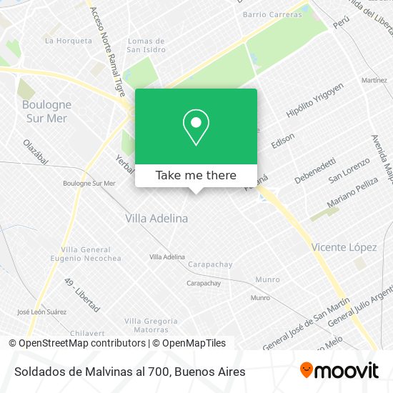 Soldados de Malvinas al 700 map