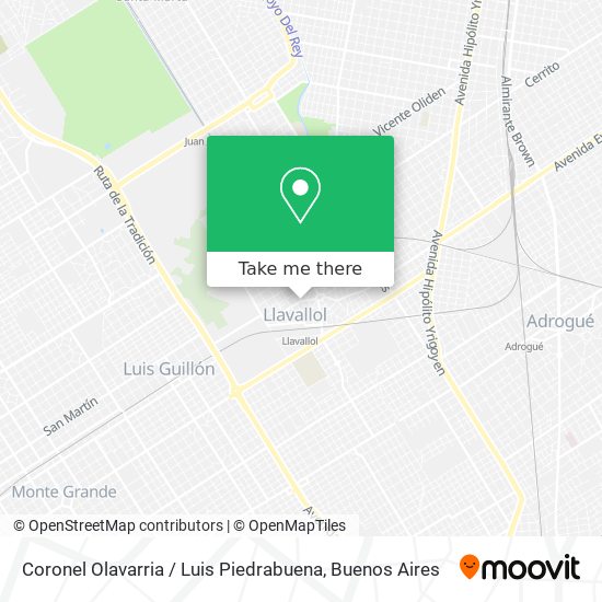 Coronel Olavarria / Luis Piedrabuena map