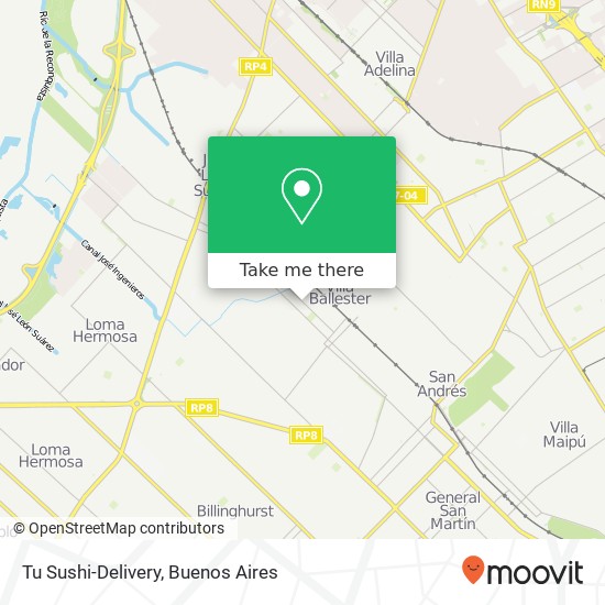 Tu Sushi-Delivery map