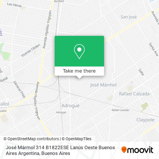 José Mármol 314  B1822ESE Lanús Oeste  Buenos Aires  Argentina map