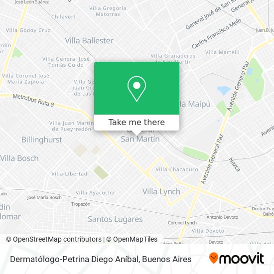 Mapa de Dermatólogo-Petrina Diego Aníbal