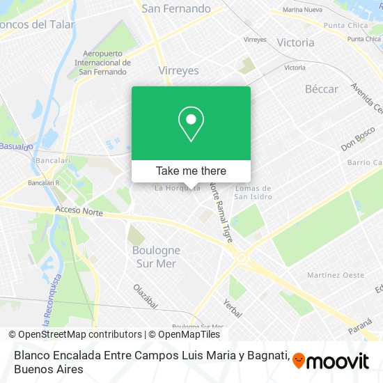 Blanco Encalada Entre Campos  Luis Maria y Bagnati map