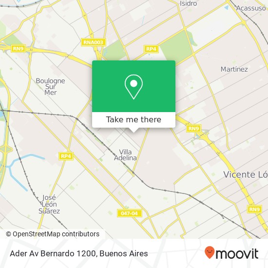 Ader  Av  Bernardo 1200 map