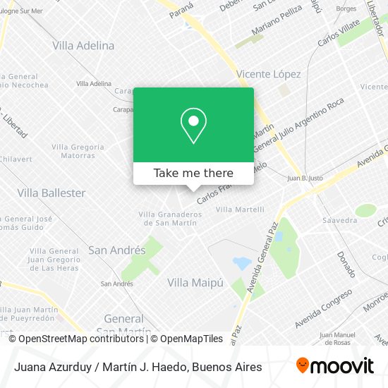 Juana Azurduy / Martín J. Haedo map