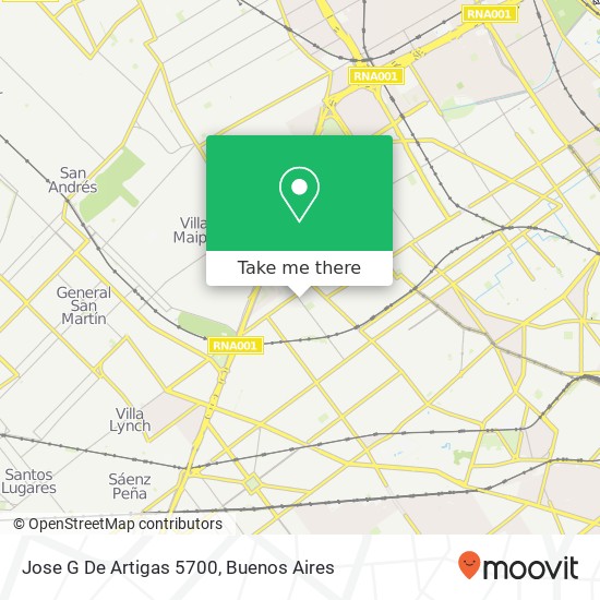 Mapa de Jose G  De Artigas 5700