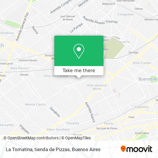 La Tomatina, tienda de Pizzas map