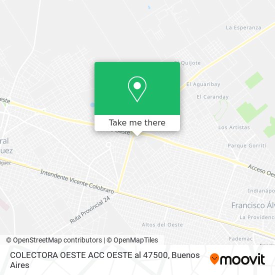Mapa de COLECTORA OESTE ACC  OESTE al 47500