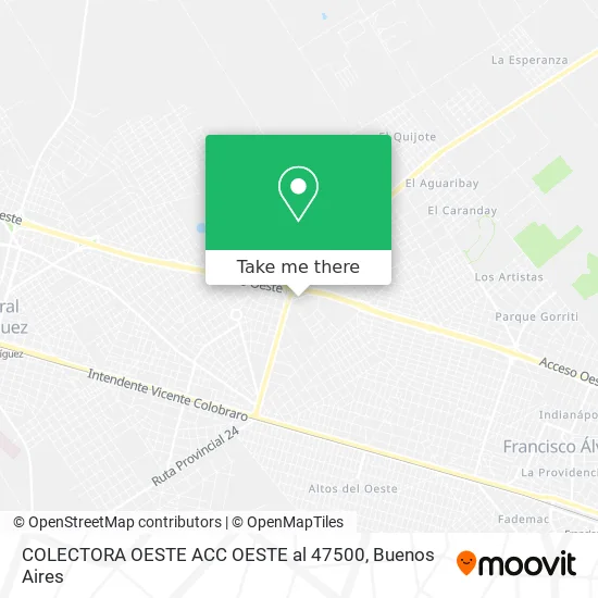 COLECTORA OESTE ACC  OESTE al 47500 map