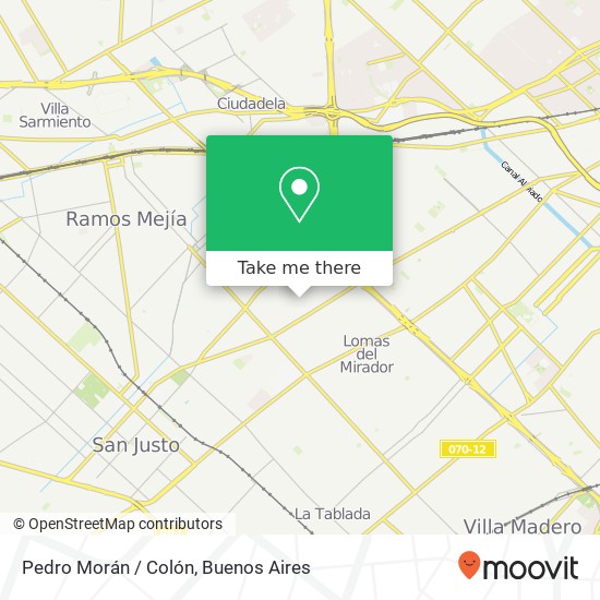 Mapa de Pedro Morán / Colón