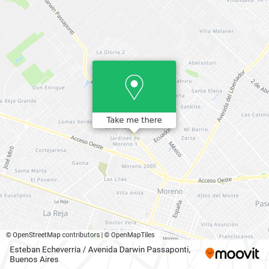 Mapa de Esteban Echeverría / Avenida Darwin Passaponti