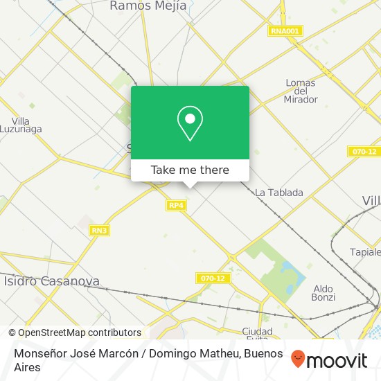 Mapa de Monseñor José Marcón / Domingo Matheu