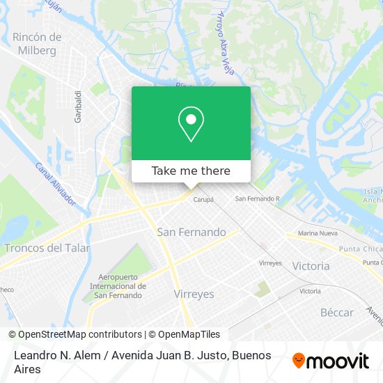Leandro N. Alem / Avenida Juan B. Justo map