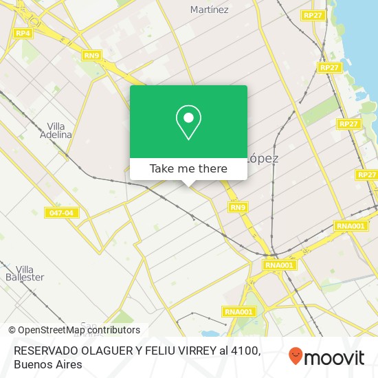 RESERVADO OLAGUER Y FELIU  VIRREY al 4100 map