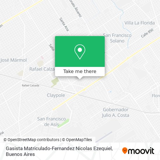 Gasista Matriculado-Fernandez Nicolas Ezequiel map