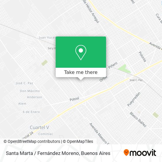 Santa Marta / Fernández Moreno map