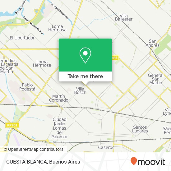 CUESTA BLANCA map