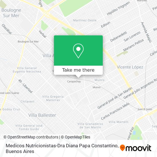 Medicos Nutricionistas-Dra Diana Papa Constantino map