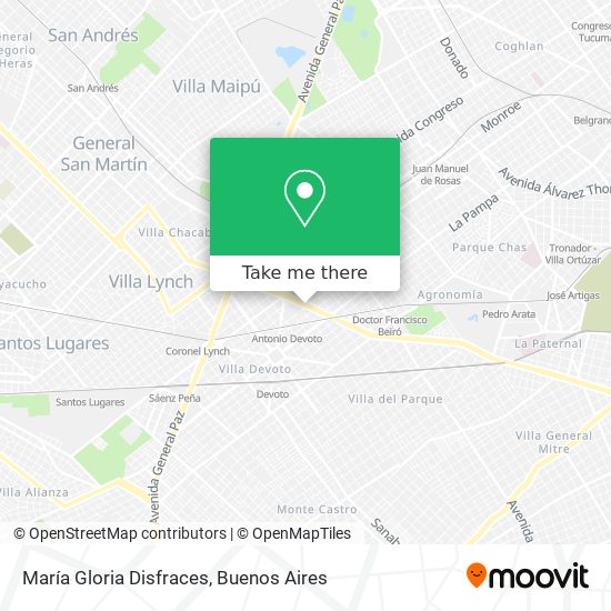 Mapa de María Gloria Disfraces