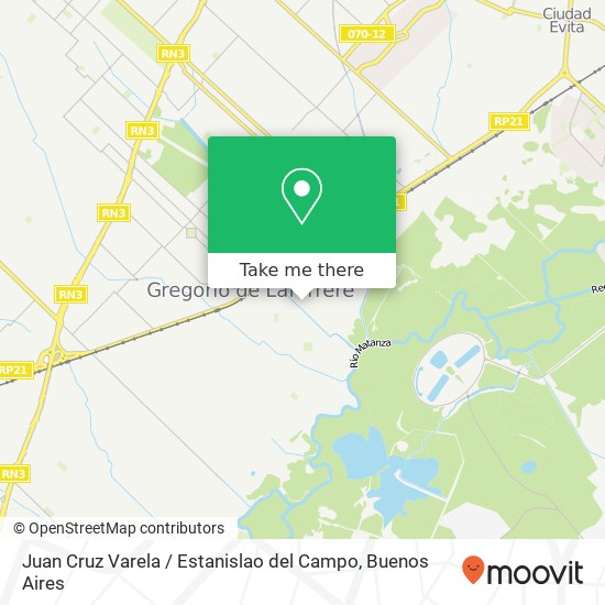 Juan Cruz Varela / Estanislao del Campo map