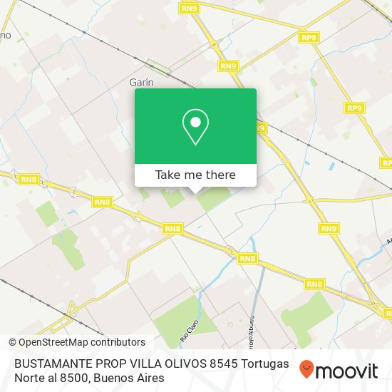 Mapa de BUSTAMANTE PROP    VILLA OLIVOS   8545   Tortugas Norte al 8500