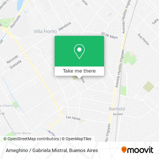 Ameghino / Gabriela Mistral map