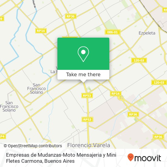 Mapa de Empresas de Mudanzas-Moto Mensajeria y Mini Fletes Carmona