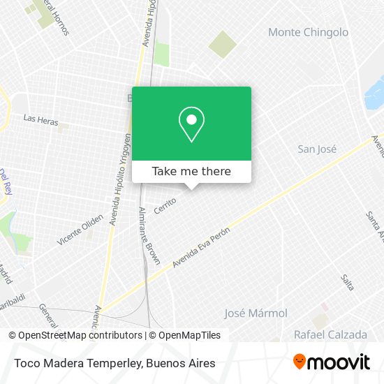 Mapa de Toco Madera Temperley