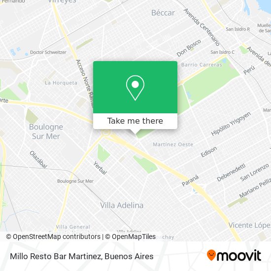 Millo Resto Bar Martinez map