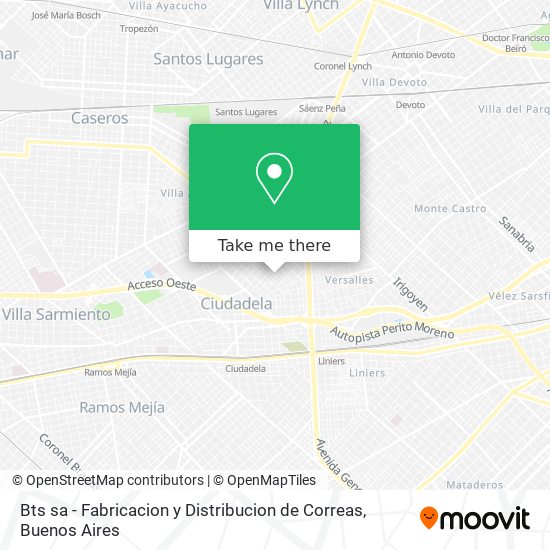 Bts sa - Fabricacion y Distribucion de Correas map