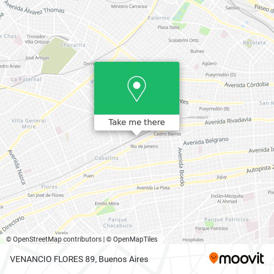 VENANCIO FLORES 89 map