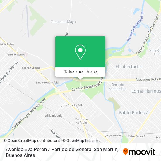 Mapa de Avenida Eva Perón / Partido de General San Martin