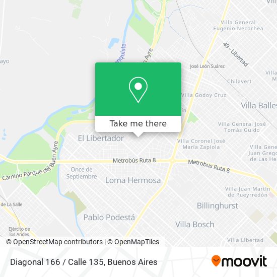 Mapa de Diagonal 166 / Calle 135