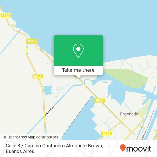 Calle 8 / Camino Costanero Almirante Brown map