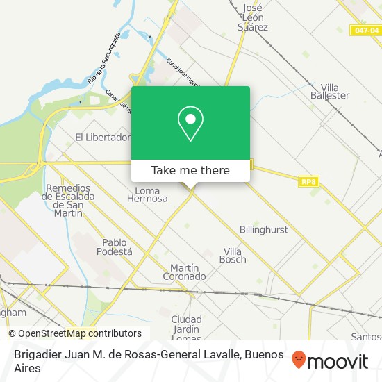 Brigadier Juan M. de Rosas-General Lavalle map