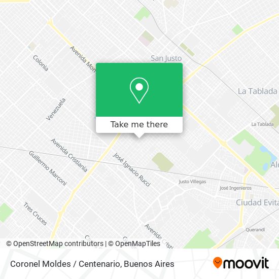 Coronel Moldes / Centenario map