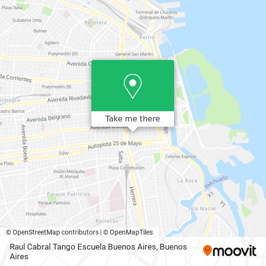 Mapa de Raul Cabral Tango Escuela Buenos Aires