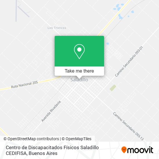 Centro de Discapacitados Físicos Saladillo CEDIFISA map