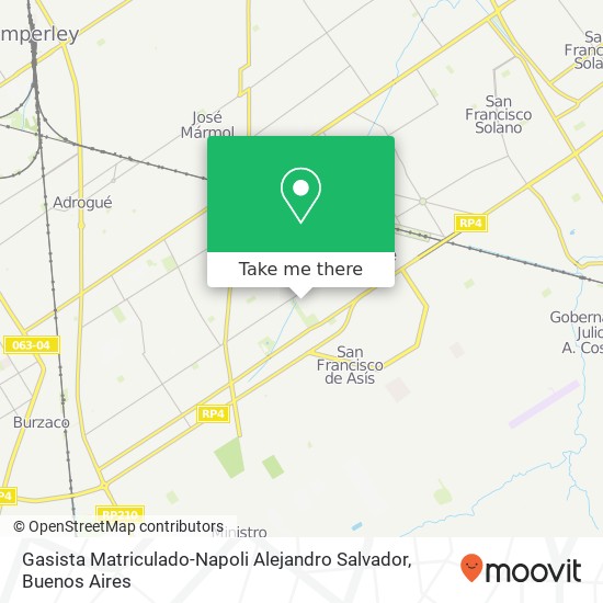 Mapa de Gasista Matriculado-Napoli Alejandro Salvador