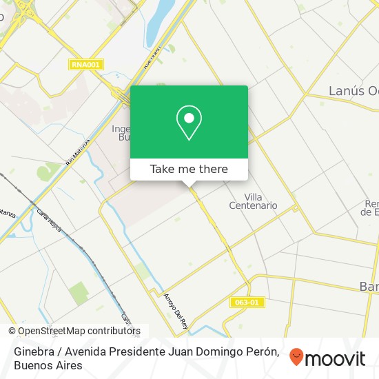 Ginebra / Avenida Presidente Juan Domingo Perón map