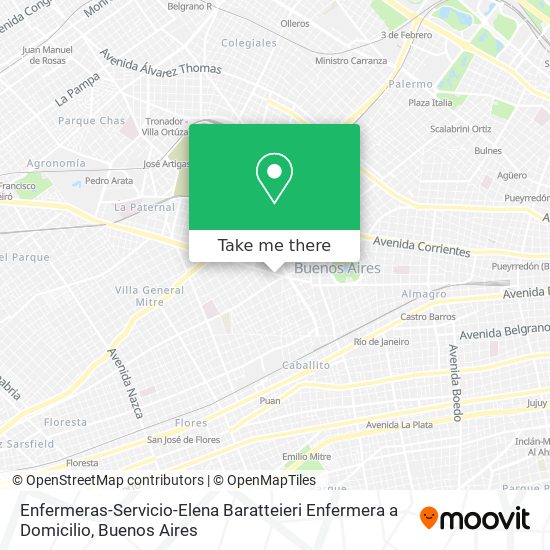 Enfermeras-Servicio-Elena Baratteieri Enfermera a Domicilio map