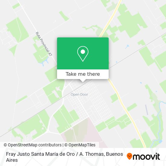Fray Justo Santa María de Oro / A. Thomas map
