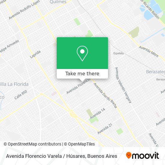 Avenida Florencio Varela / Húsares map