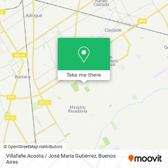 Villafañe Acosta / José María Gutiérrez map