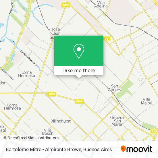 Bartolome Mitre - Almirante Brown map