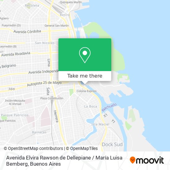 Avenida Elvira Rawson de Dellepiane / María Luisa Bemberg map