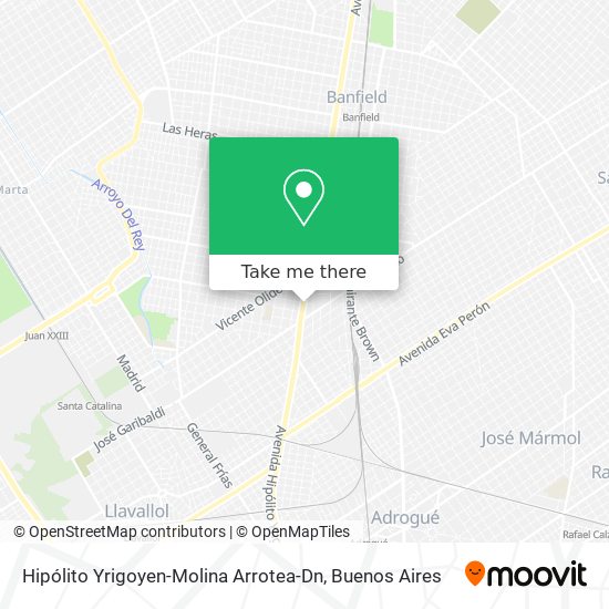 Hipólito Yrigoyen-Molina Arrotea-Dn map