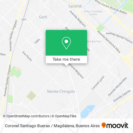 Coronel Santiago Bueras / Magdalena map